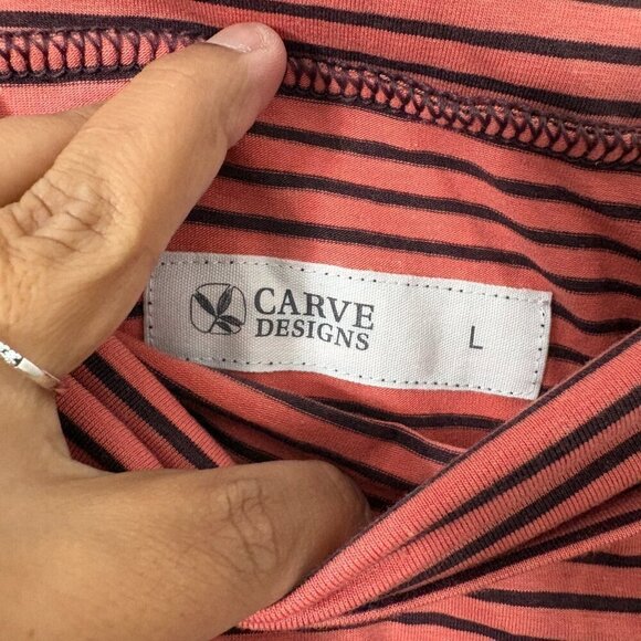 Carve Designs Pink Striped Maxi Skirt Foldable Thick Waistband Size Large - Picture 4 of 5